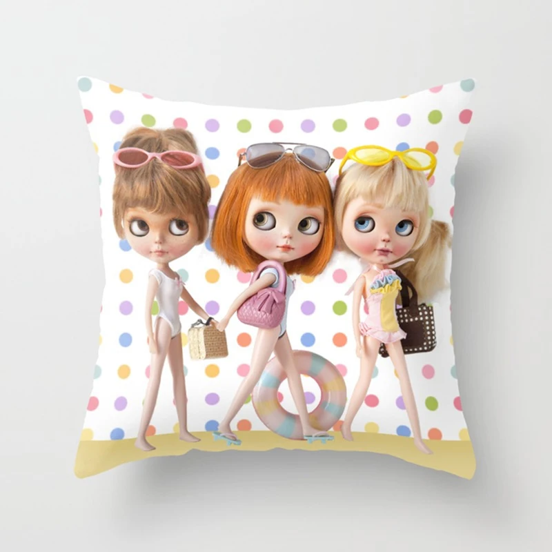 Горячая Распродажа для милых девочек мультяшная Подушка Чехол смешные девочки