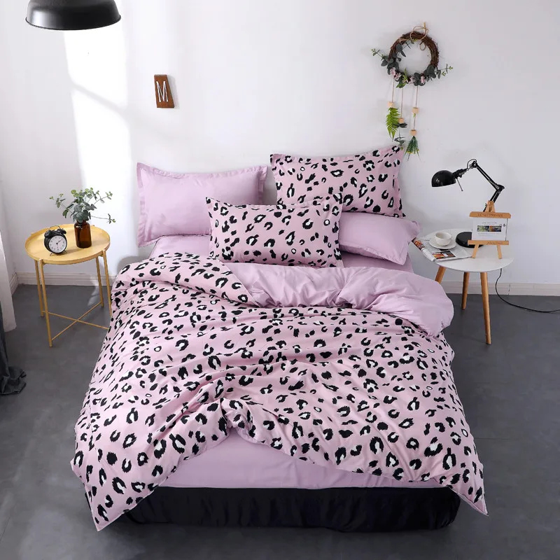 Новый продукт сексуальный серый комплект постельного белья с леопардовым