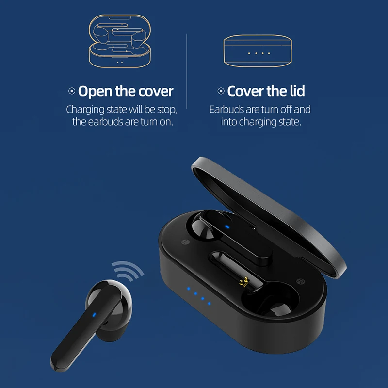 

Bluetooth Earphones with Microphone 5.0 HIFI Mini Noise Cancelling TWS Earbuds Waterproof Wireless Headphones