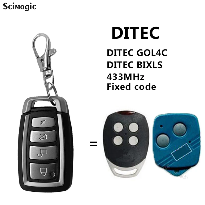 

New Style! GOL4C DITEC BIXLS Remote Control Garage Door Command Fixed Code 433mhz 4 Buttons Gate Opener Clone 433.92 On Sale