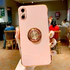 Чехол для iPhone XS, X, 12, 11 Pro Max, XR, 7, 8 Plus, XSMax, 12Pro, iPhone X, силиконовый, с кольцом-держателем