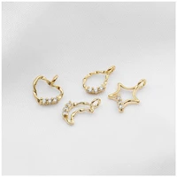 14k copper clad gold color protection zircon inlaid love moon drop pendant hand diy bracelet pendant bracelet accessories