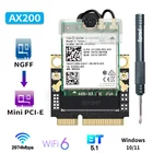 Мини-адаптер PCI-E Wi-Fi 6, 2974 Мбитс, беспроводной Bluetooth 5,1, Intel AX200, Wi-Fi карта AX200NGW 1802 AXac 160 МГц, 2,4 ГГц5G, Windows 10