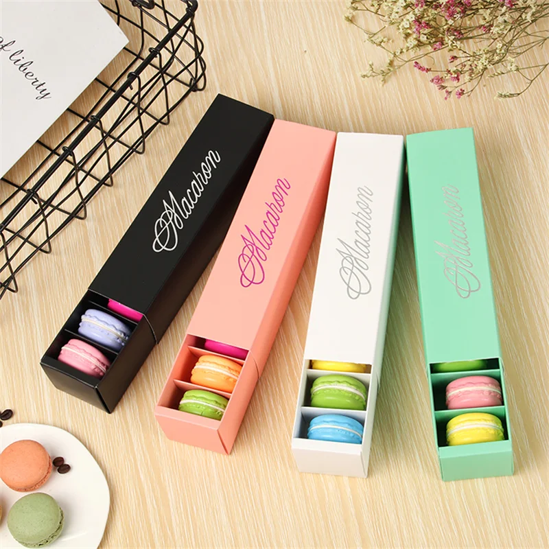 

1pcs Macaron Packing Box Beautifully Packaged Wedding Party Cake Storage Biscuit Paper Box Cake Decoration Baking Accessories