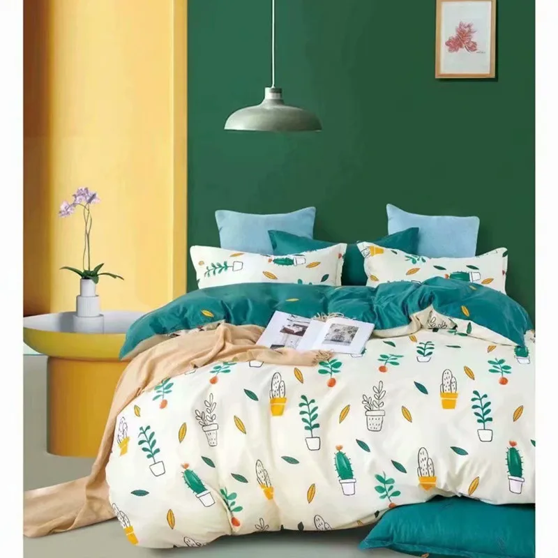 

Комплект постельного белья с мультяшным рисунком, пододеяльник, Роскошный зеленый фон, мягкие дышащие пододеяльники для детей и взрослых, у...
