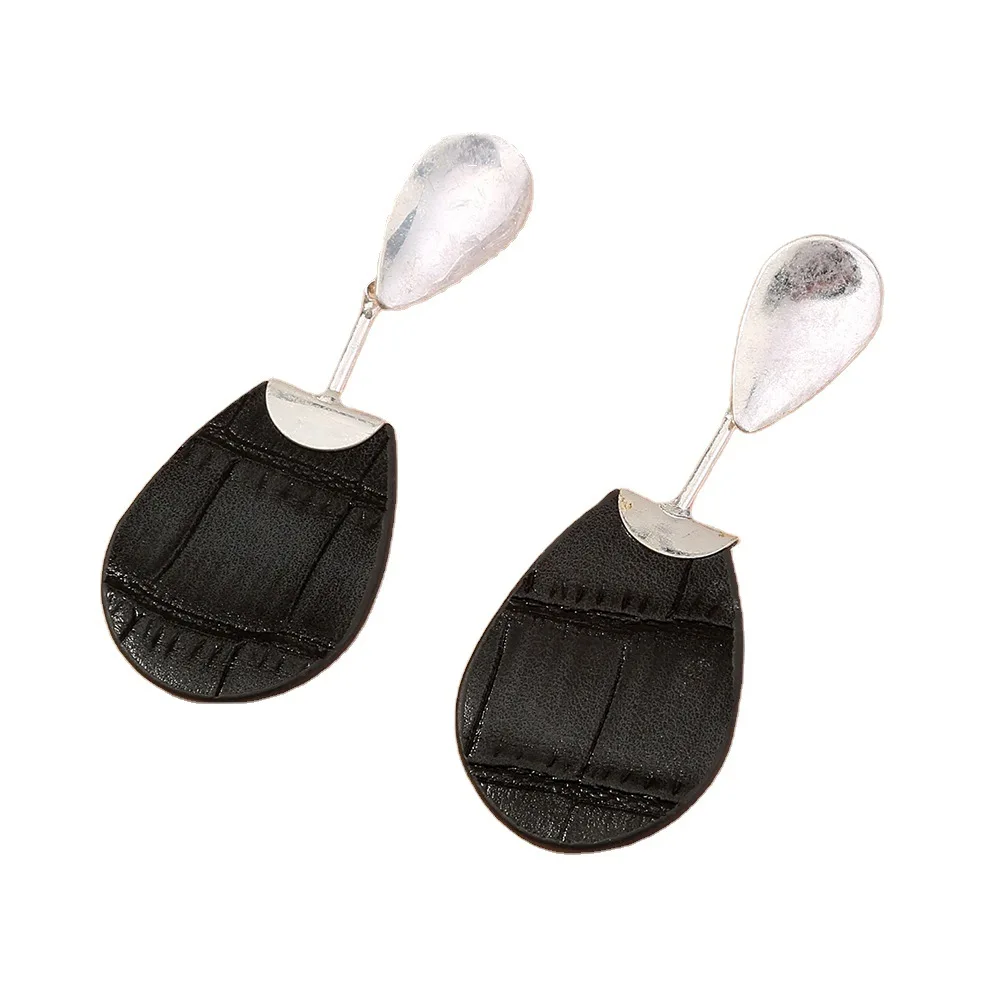 

Women's long leather drop earrings jewelry wholesale