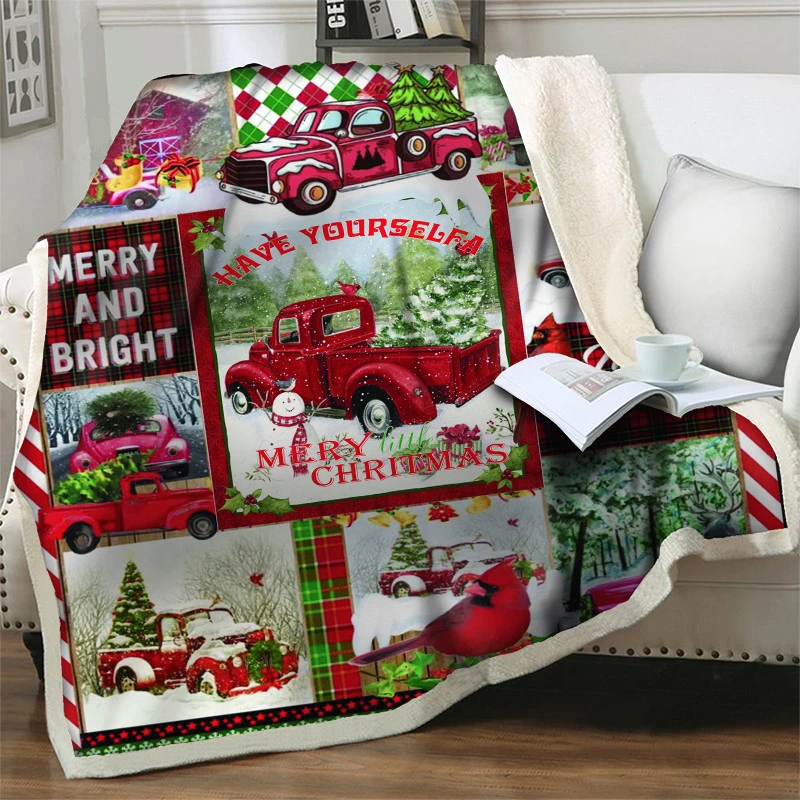 For Beds Sofa Washable Merry Christmas Party Home Decor Plush Bedspreads Throw Blanket