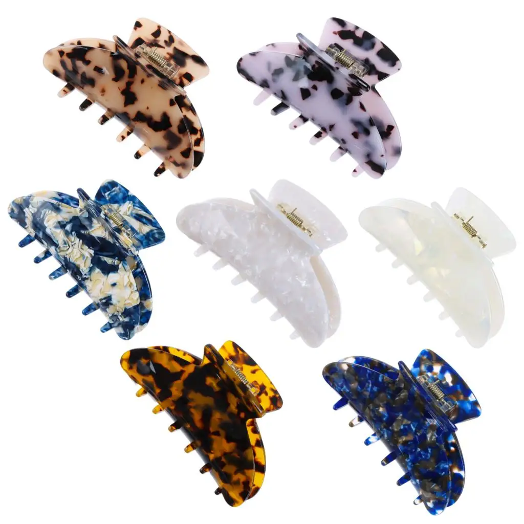

7PCS New Ins Hollow Banana Clips Tortoise Shell Barrettes Cellulose Acetate Hair Clip Hair Claw For Women Hair Accessories