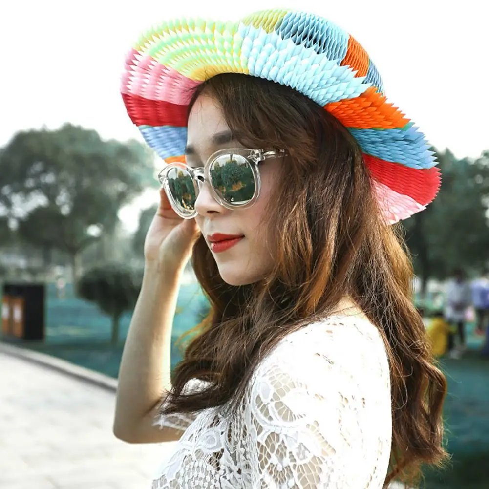 Унисекс 6 шт. Летняя женская Волшебная перфорированная бумага ваза шляпы