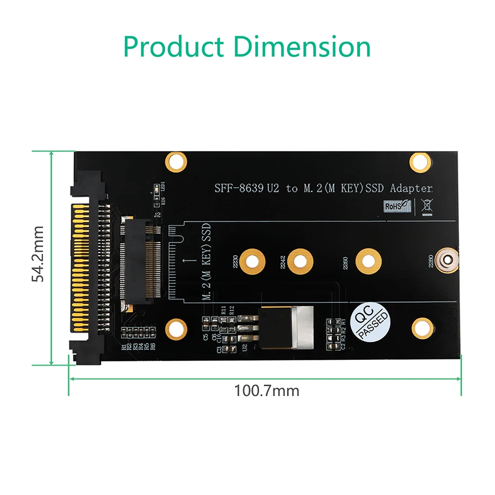 Обновленный M.2 SSD M Key к U.2 SFF-8639 адаптер PCI-E U2 M2 DIY модуль w Охлаждающий радиатор для