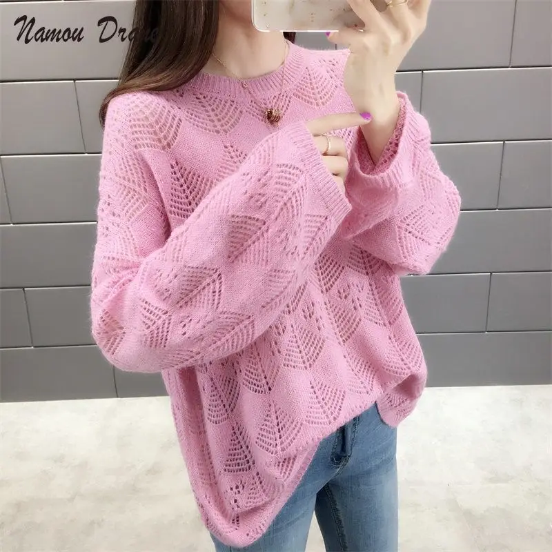 

Женская трикотажная блузка с круглым вырезом, осень-весна