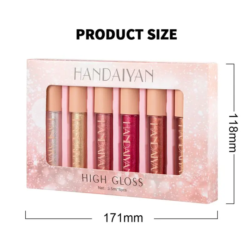 

6pcs/Set HANDAIYAN Lip Gloss Lipstick Set Labiales Mate Larga Duracion Lip Pencil Maquillaje Mujer Pintalabios Lipstick Sets