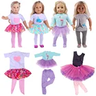 Кукольная одежда + платье + леггинсы; Посадка 18 дюймов с капюшонами в американском и 43 см для ухода за ребенком для мам Baby Doll одежду, аксессуары, для девочек, игрушки, поколение, подарок на день рождения игрушка