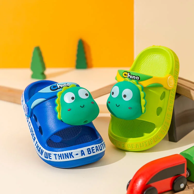 

Children's Slippers Women's Antiskid Indoor Cute Baby Soft Bottom Sandals Toe Protection Boys Wear Hole Shoes Outside in Summer