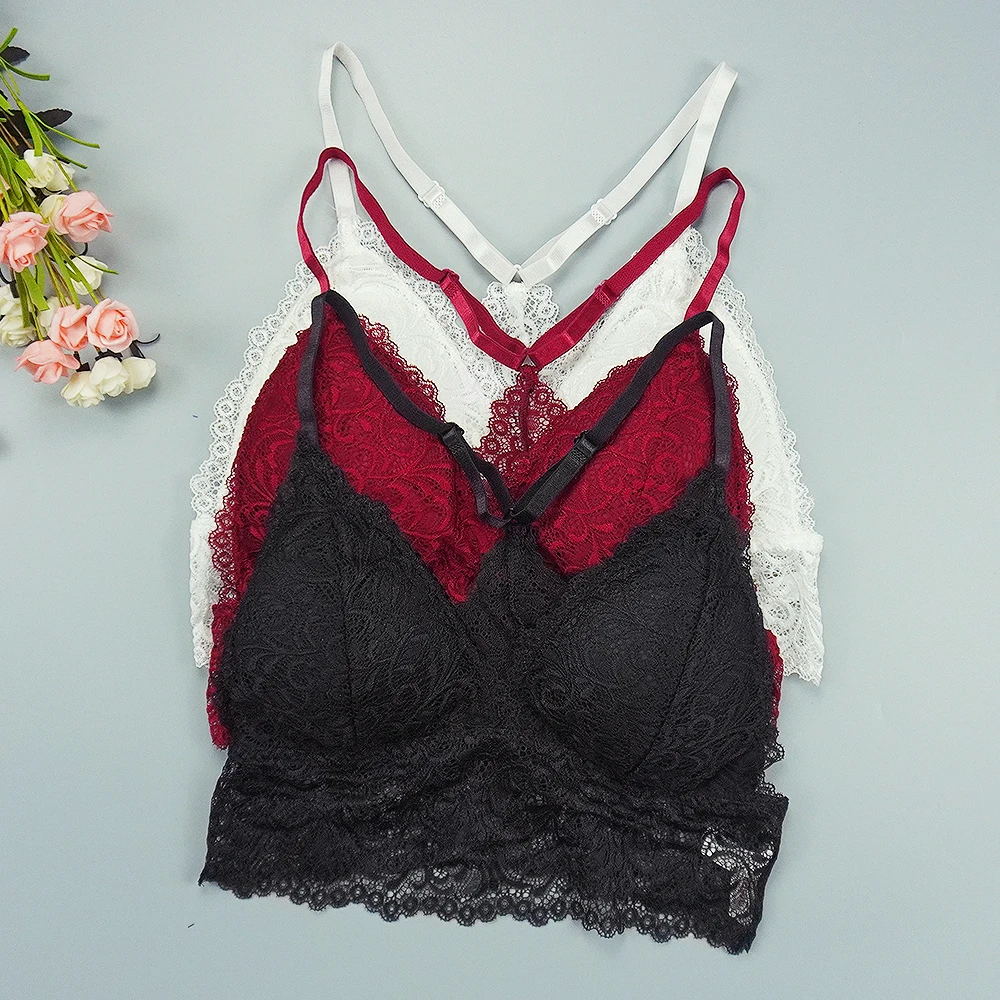 Бюстгальтер женский кружевной без косточек пикантный Бралетт с чашками пуш-ап