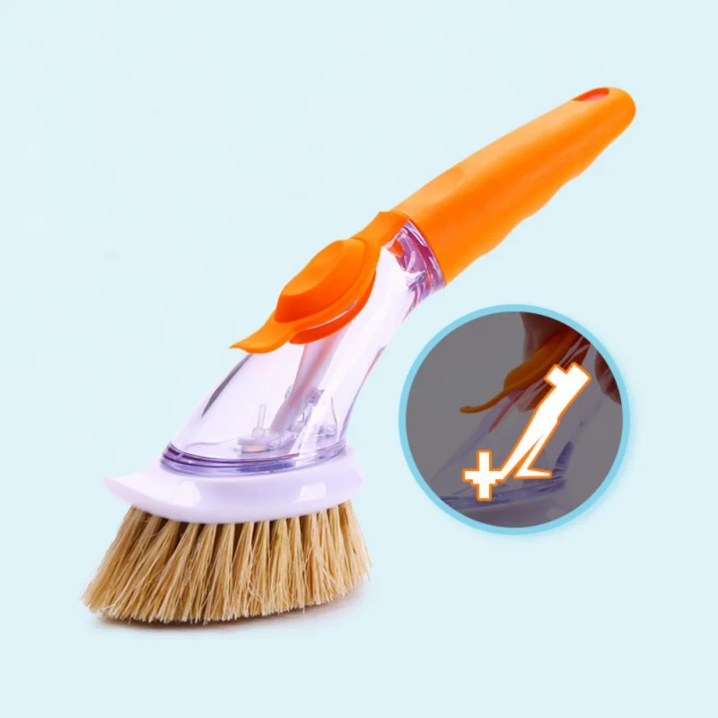 Kitchen Cleaning Brush With Non-slip Silicone Handle And Replacement Sponge Head Dish Pot Scrubber Cleaner Tools | Дом и сад