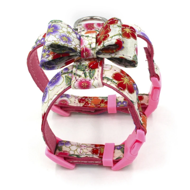 Японский Стиль печатных сундук для собак ремень хлопчатобумажной ткани с бантом