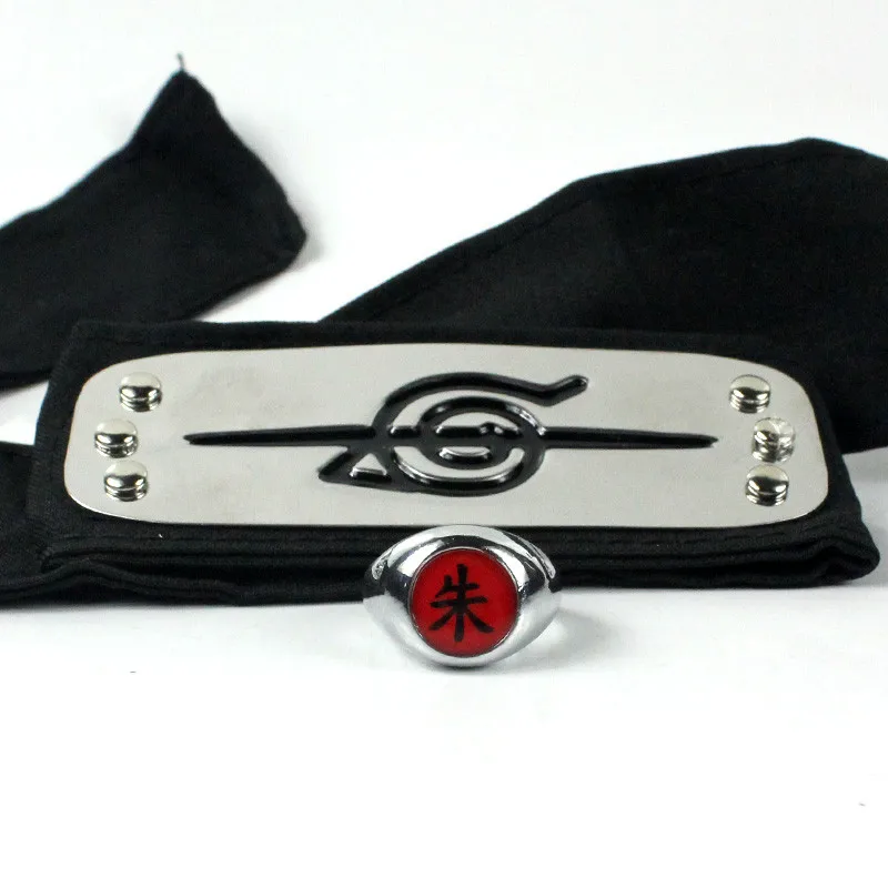 Аниме Uchiha ниндзя красное облако плащ повязка на голову кольцо Хэллоуин Косплей