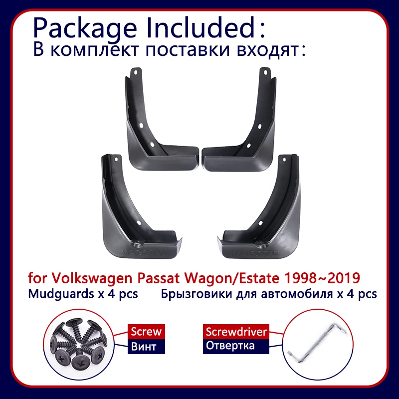 Брызговики для Volkswagen VW Passat B5 B5.5 B6 B7 B8 Wagon Estate 1998 ~ 2019 брызговики автомобиля 2016