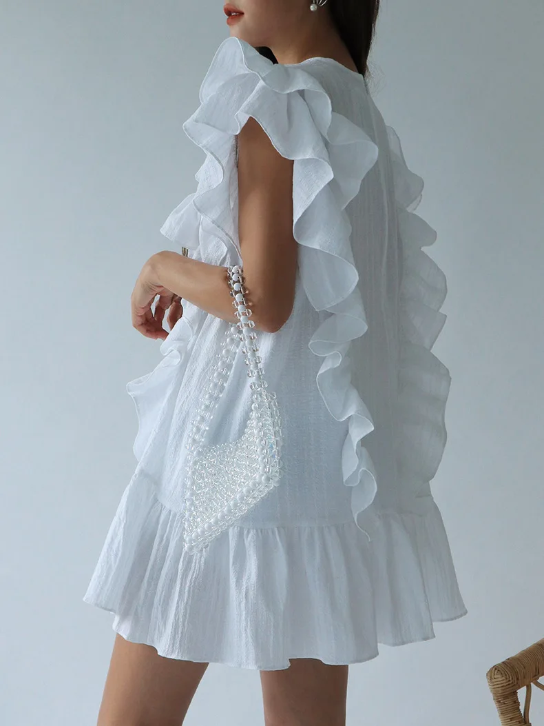 Шикарные платья RUGOD с круглым вырезом и листьями лотоса 2021 модные хлопковые