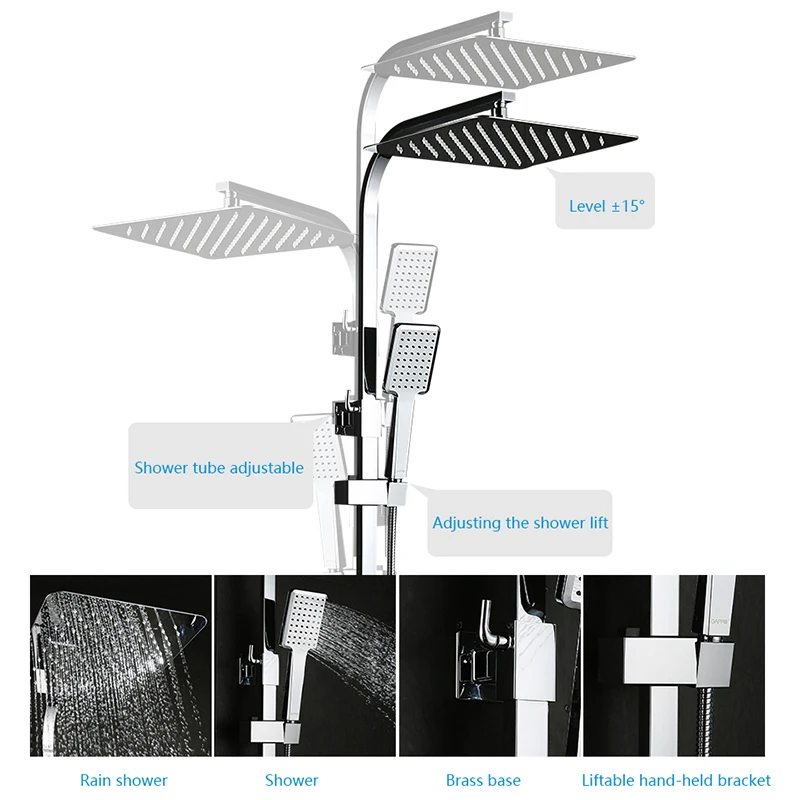 gappo shower faucets bathroom bath mixer tap rain shower system set waterfall ducha torneiras do banheiro chuveiro salle de bain free global shipping