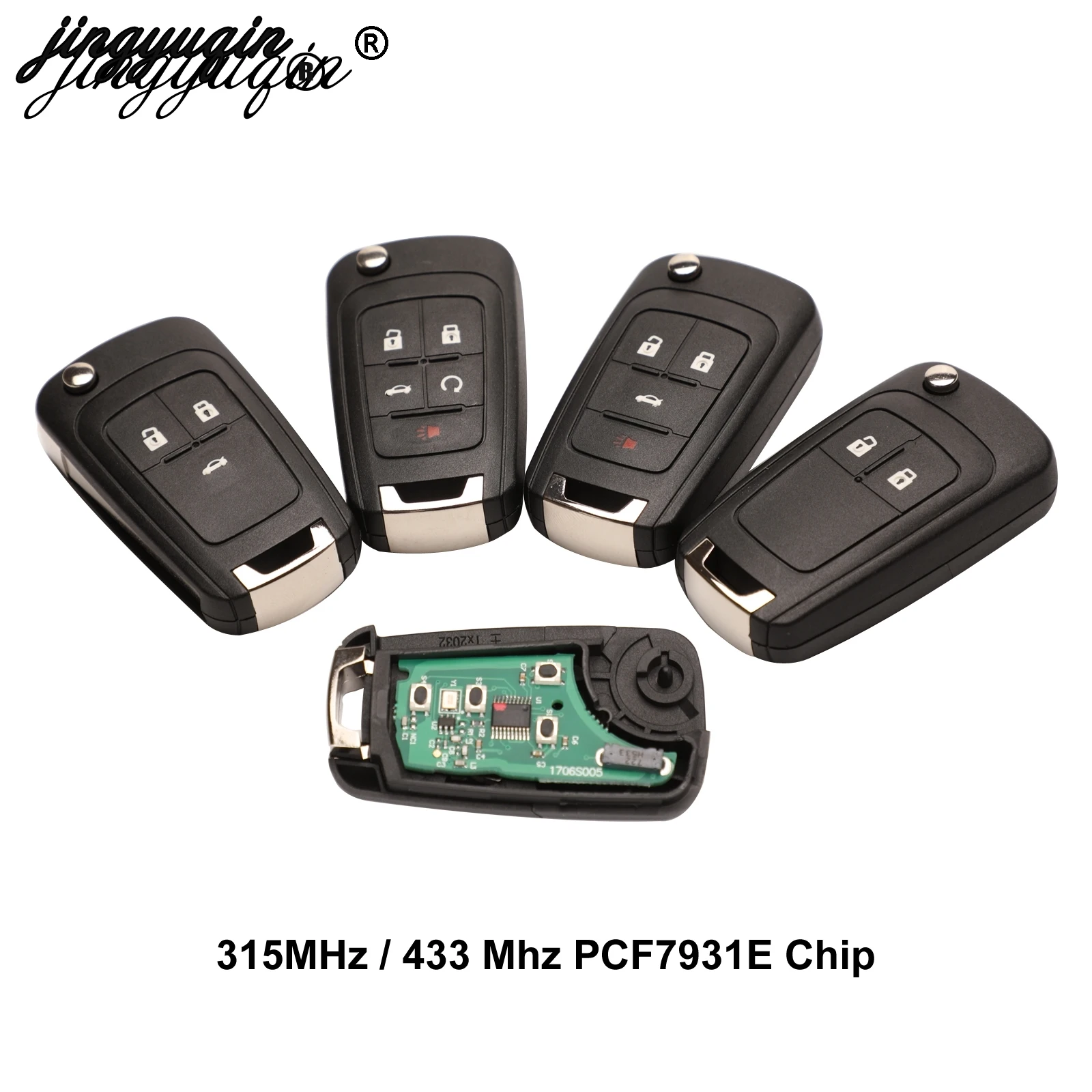 Jingyuqin 2/3/4/5 кнопка для Chevrolet Camaro Cruze Equinox Impala Spark Volt 315/433 МГц ID46 PCF7913E чип|Ключ от авто| |