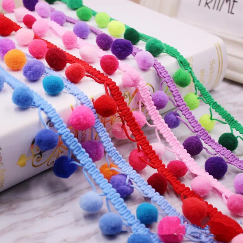 1-5 ярдов помпон бахрома кружевная лента отделка шар ткань Сделай Сам шитье