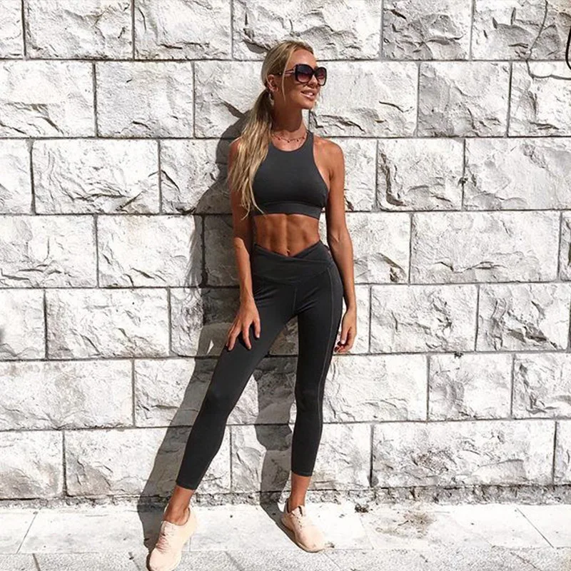 

2021 Sportswear Woman Gym Clothing Sports Yoga Set Sport Bra and Legging Pants Fitness suit Sexy Workout Clothes for women