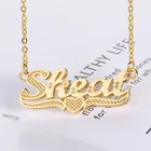 Ожерелье DODOAI с именем на заказ, двойные слова, ожерелье из нержавеющей стали с 3D именем на заказ, ожерелье с сердцем для женщин и мужчин, ювелирные изделия