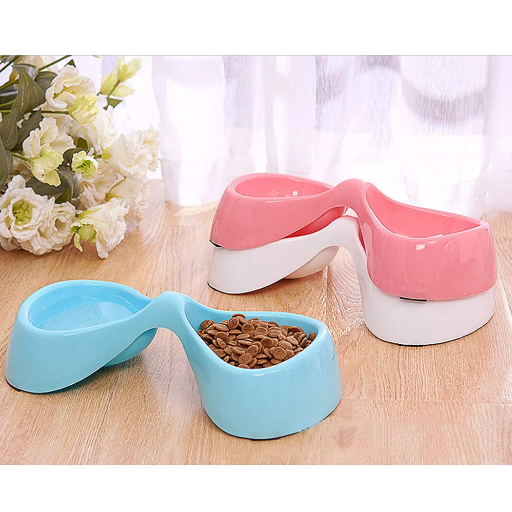 Legendog двойная миска для домашних животных с бантом креативная пластиковая еды