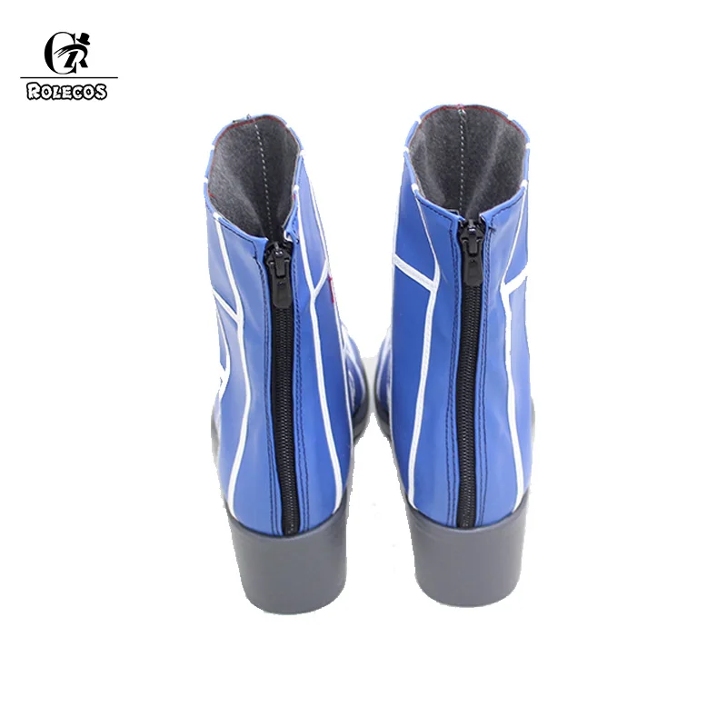 

ROLECOS Anime JoJo Bizarre Adventure Cosplay Shoes Jolyne Cujoh Cosplay Blue PU Leather Shoes Cosplay Shoes Customized