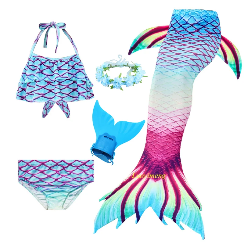 Новинка детские пляжные наряды с хвостом русалки для плавания купальник девочек