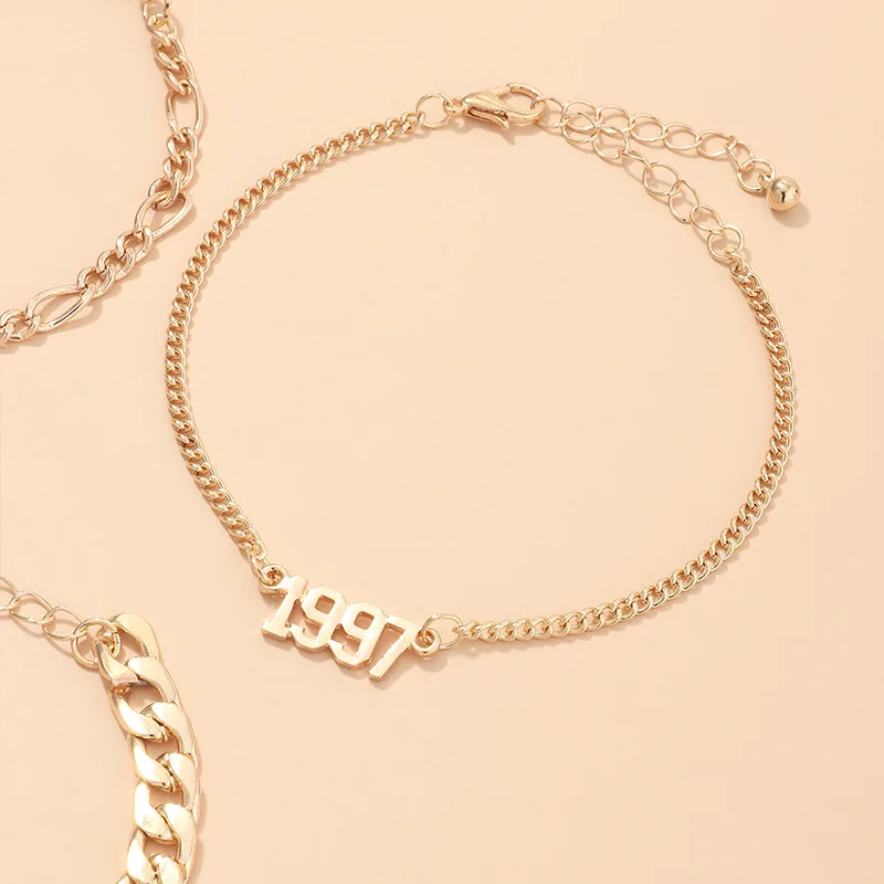 2022 модный толстый браслет для женщин и девушек простой ретро с надписью лет шармы