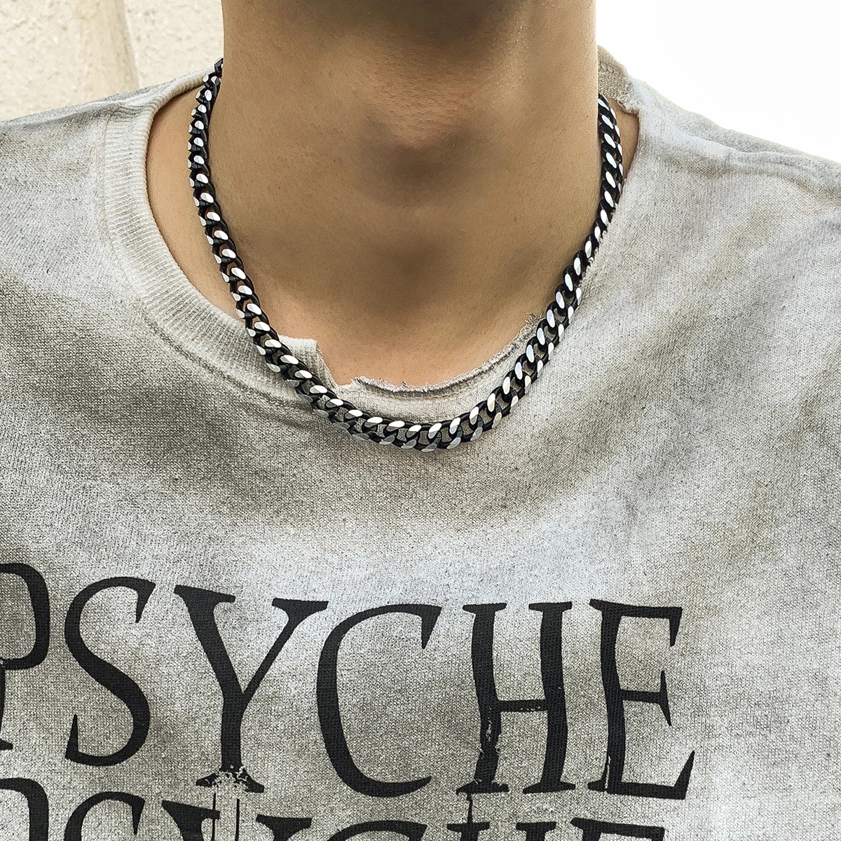 

Ingemark Punk Cuban Curb Chunky Thick Chain Necklace Hip Hop Big Aluminum Link Mix Silver Color Collier Femme Women Goth Jewelry