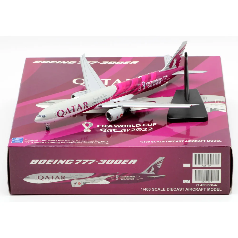 

1:400 Alloy Collectible Plane Gift JC Wings XX4489A Qatar Airways Boeing B777-300ER Diecast Aircraft Jet Model A7-BEB Flaps Down