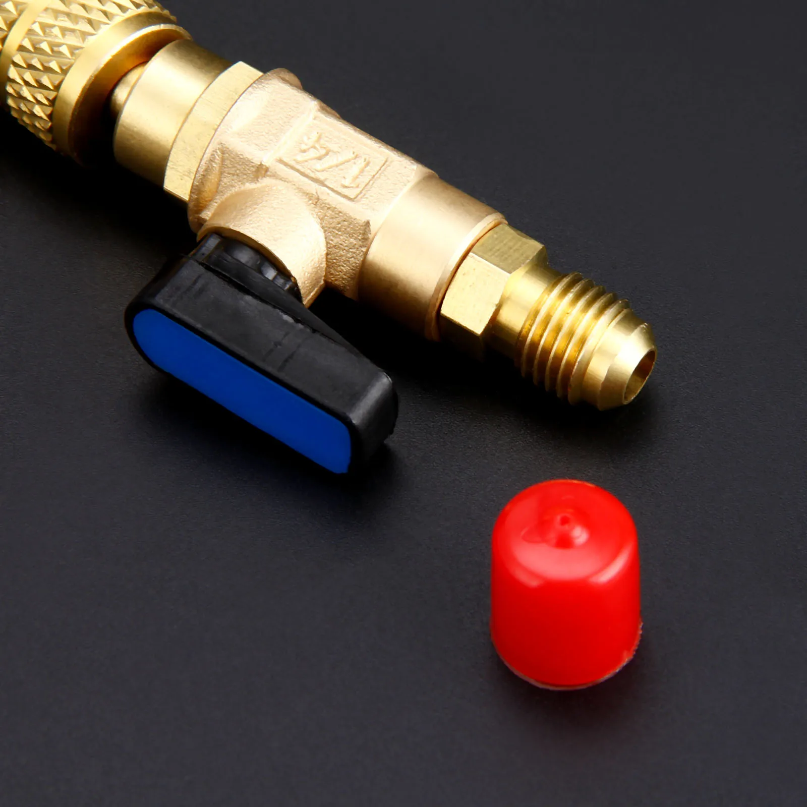 Управляемый хладагент A/C угловой ручной запорный клапан 1/4 &quotSAE Male и 5/16&quot SAE Female