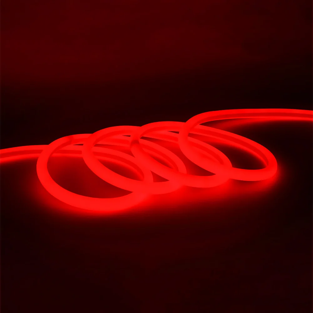 Светодиодные ленты 12V SMD2835 неоновый светильник 360 круглый гибкий домой открытый Рождественский праздник Водонепроницаемый светильник автомобильный набор, волшебная гирлянда, светильник - Испускаемый цвет: Красный