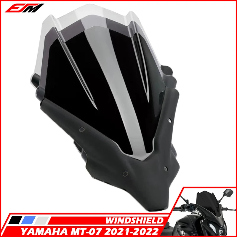 Козырек на лобовое стекло для мотоциклов черный ветровой экран YAMAHA MT-07 2021 2022 MT07