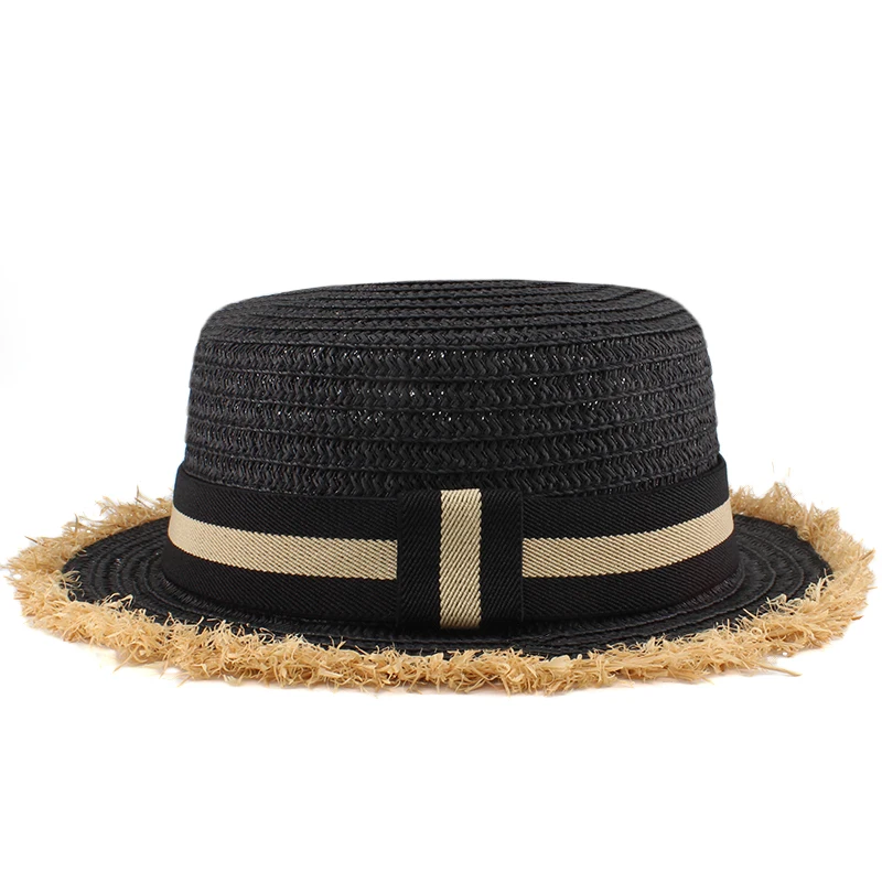 Мужские и женские мужские соломенные шляпы с плоским верхом женская летняя