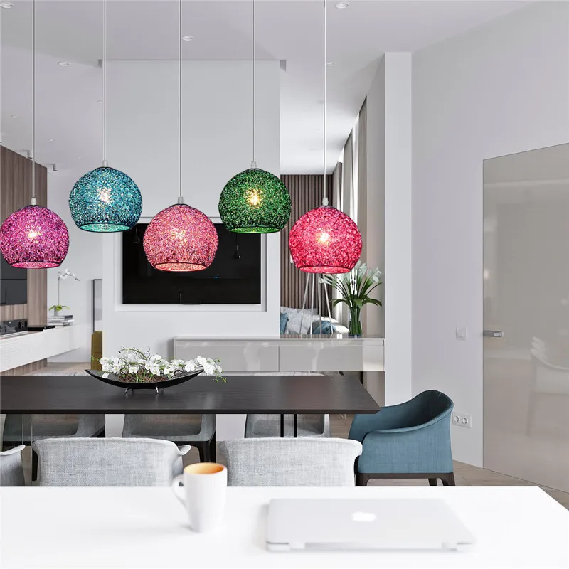 

Modern Aluminum Metal E27 LED Pendant Lamp Creative Macaron Single Head Pendant Light for Stair Dinning Living Room Study Hotel