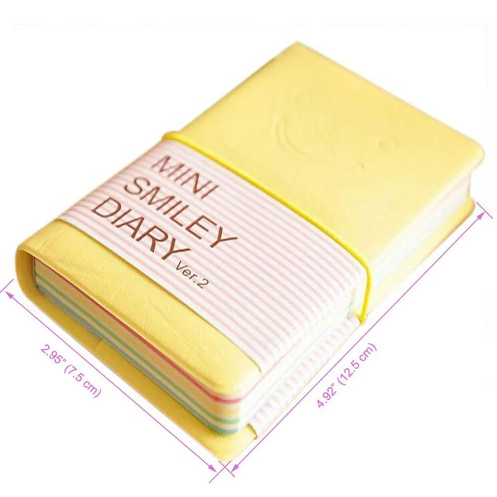 

PU Leather Notebook with Colored Pages Notepad with Colored Paper Medium Size (Yellow)