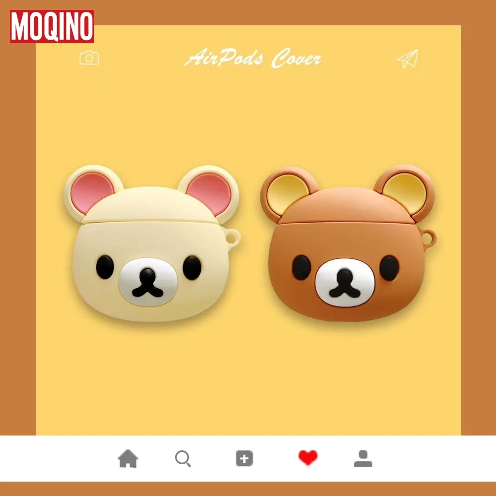 

Rilakkuma For Airpods Air Pods Silicone Case Protective Cover Pouch Anti Lost Protector Fundas Accessories