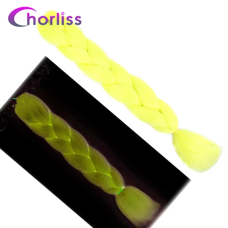 Chorliss, огромные косички, Омбре, синтетические косички, цветные, вязанные крючком косички, волосы для наращивания, 613, розовый, фиолетовый, 24 дюйма(65 см), блонд - Цвет: Yellow