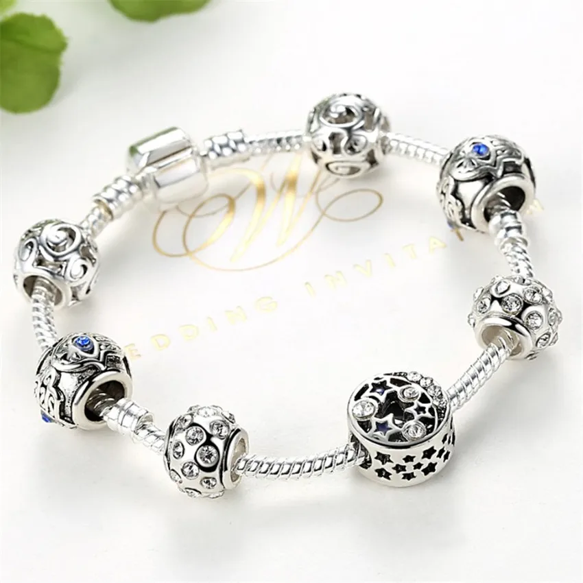 Браслеты и браслеты attrtto с серебряными звездами хамсой для женщин ювелирный