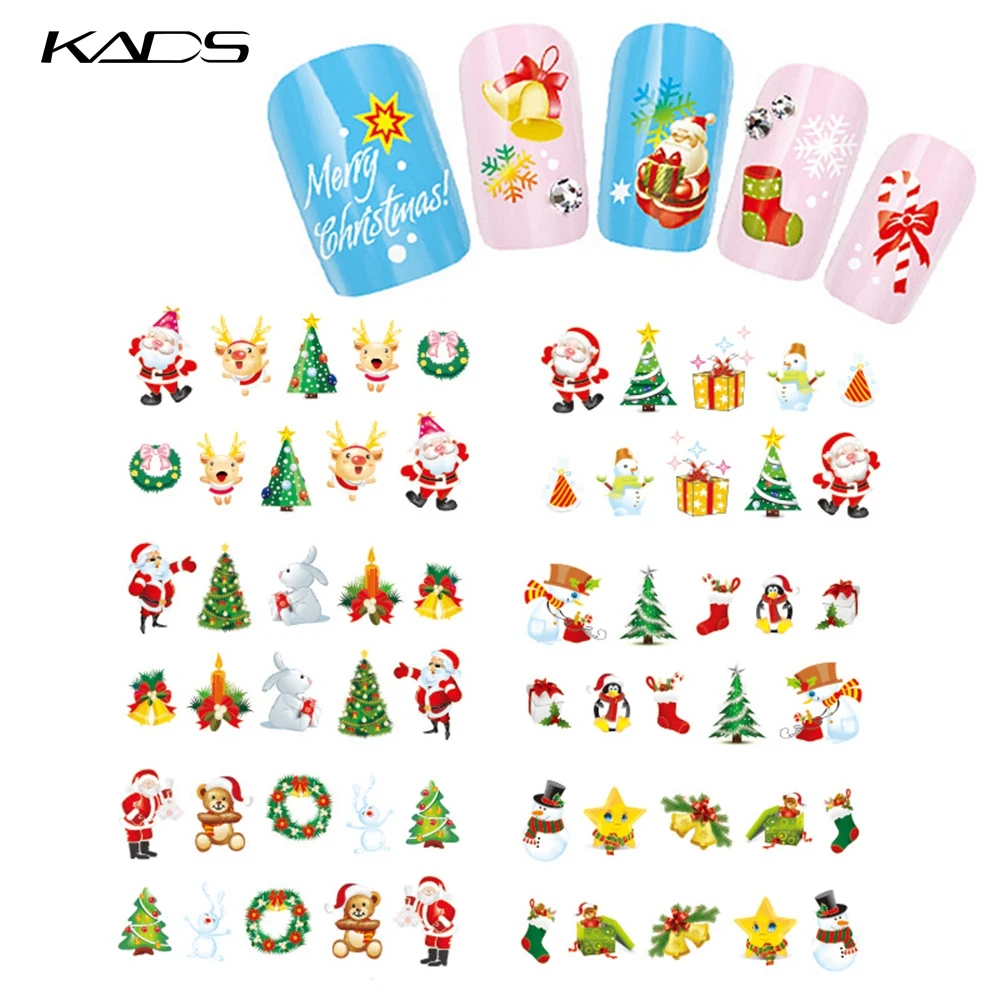 HOTSALE 11 Лист/1 КОМПЛ. Рождество ногтей наклейки НАКЛЕЙКА nail art инструмент для воды наклейка для воды наклейки для ногтей art наклейки