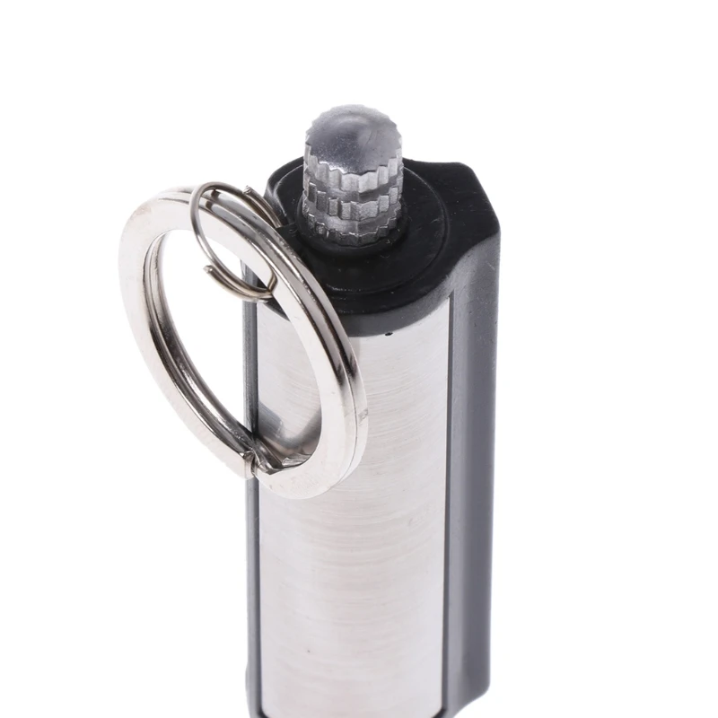WSND Fashion Permanent Striker Lighter Match Silver Metal Key Chain