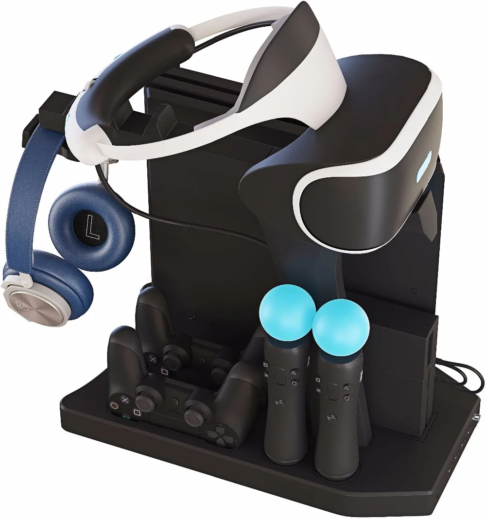 PSVR PS4 Pro тонкая зарядная стойка-витрина для демонстрации для PS4 VR Playstation 4 вертикальная подставка, вентилятор, кулер, контроллер зарядного устройства