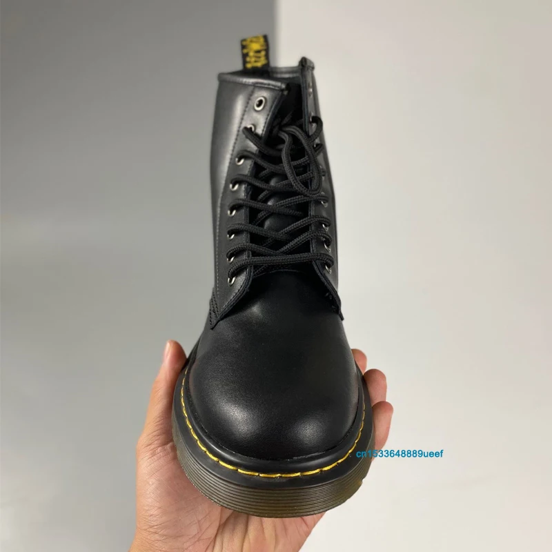 Мужские и женские классические ботинки Dr.Martens 1460 неустойчивые черные кожаные