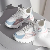 2021 spring and autumn new daddy shoes student white shoes korean casual thick soled sports running shoes for women