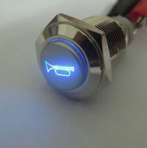 16 мм 12 В красный металлический переключатель для автомобиля колонки лодки рог с